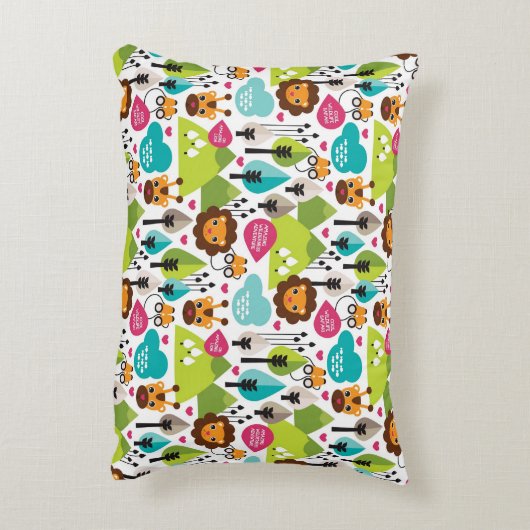 het kinder vrijetijdsgewin retro - safari decoratief kussen (Achterkant (Verticaal))