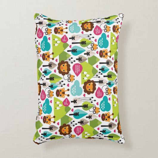 het kinder vrijetijdsgewin retro - safari decoratief kussen (Voorkant(Verticaal))