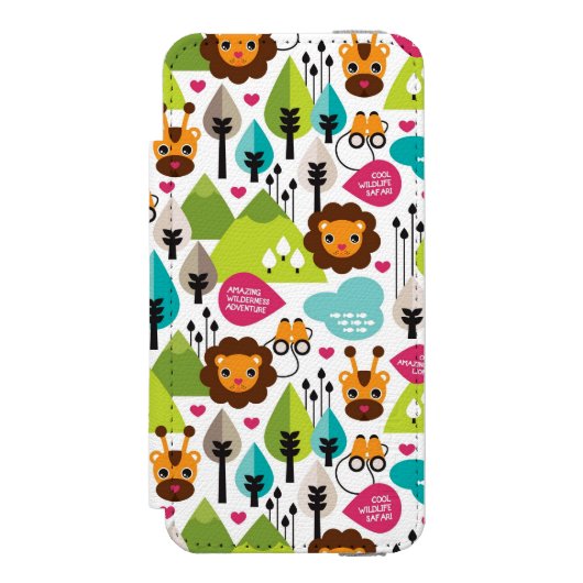 het kinder vrijetijdsgewin retro - safari incipio iPhone portemonnee hoesje (Voorkant Agenda)