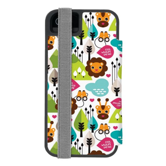 het kinder vrijetijdsgewin retro - safari incipio iPhone portemonnee hoesje (Agenda Achterkant)