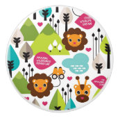 het kinder vrijetijdsgewin retro - safari keramische knop (Voorkant)