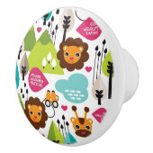 het kinder vrijetijdsgewin retro - safari keramische knop (Rechts)