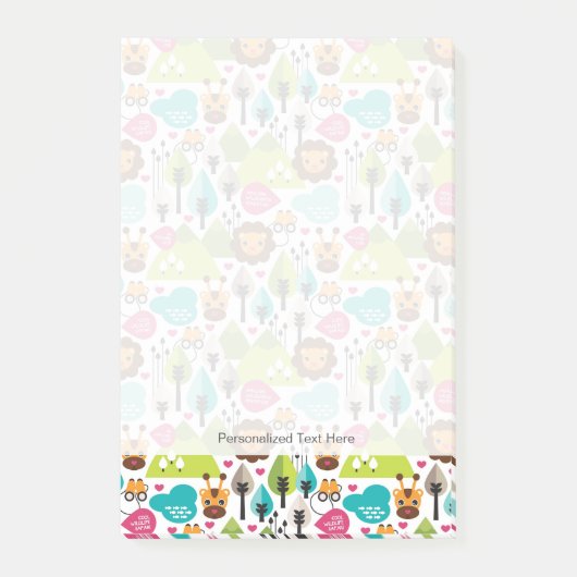 het kinder vrijetijdsgewin retro - safari post-it® notes (Voorkant)