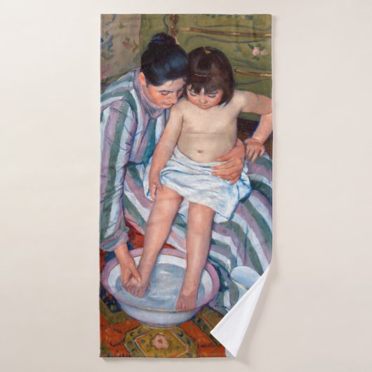 Het kinderbad, Mary Cassatt Badhanddoek (Badhanddoek)