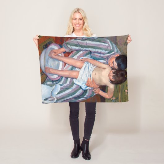 Het kinderbad, Mary Cassatt Fleece Deken (In situ)
