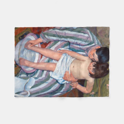 Het kinderbad, Mary Cassatt Fleece Deken (Voorkant (Horizontaal))