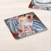 Het kinderbad, Mary Cassatt Kartonnen Onderzetters (Schuin)