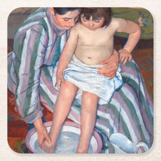 Het kinderbad, Mary Cassatt Kartonnen Onderzetters (Voorkant)