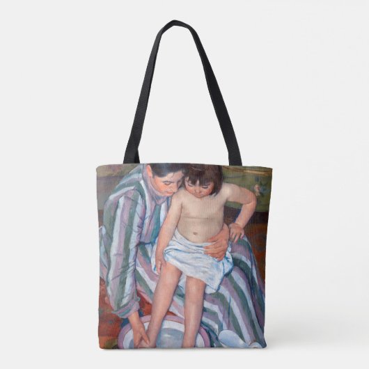 Het kinderbad, Mary Cassatt Tote Bag (Achterkant)