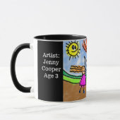 Het kinderkunstwerk personaliseren Naam en Leeftij Mok (Links)