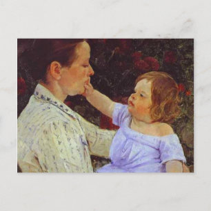 Het Kind's Caress. c. 1890, Mary Cassatt Briefkaart