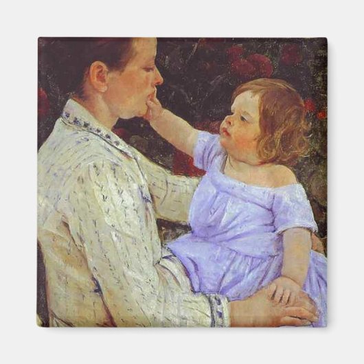 Het Kind's Caress. c. 1890, Mary Cassatt Magneet (Voorkant)
