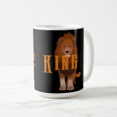 Het King Custom Lion Afbeelding en Text Classic Koffiemok (Voorkant rechts)