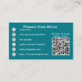 Het King Protea-Visitekaartje Visitekaartje (Achterkant)