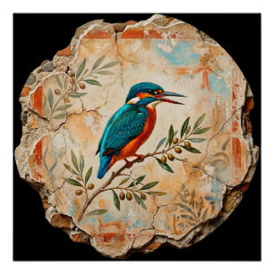 Het Kingfisher Fragment: Pompei’s Azuurblauwe Bood Perfect Poster