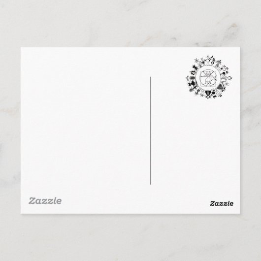 Het Kinky Vitruvian Kat Briefkaart (Achterkant)