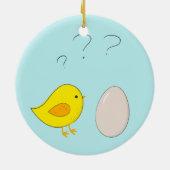 Het kip-of-ei schattige Pasen-cartoon Keramisch Ornament (Achterkant)