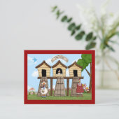 Het kippenhok briefkaart (Staand voorkant)