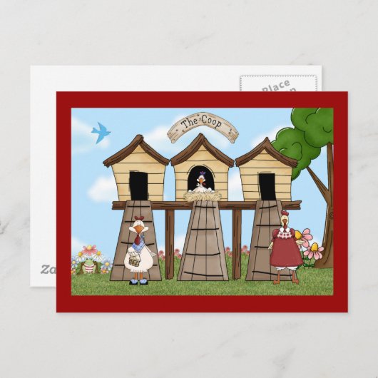 Het kippenhok briefkaart (Voorkant / Achterkant)