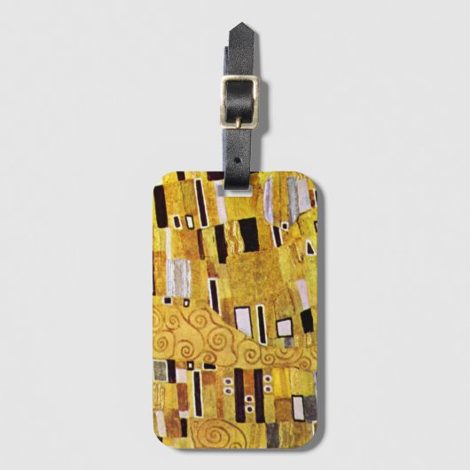 Het Kiss-patroon van Gustav Klimt, Art Nouveau Bagagelabel (Voorkant (verticaal))