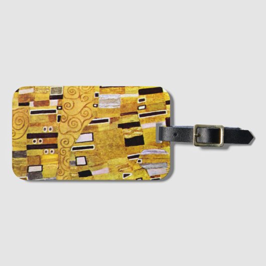 Het Kiss-patroon van Gustav Klimt, Art Nouveau Bagagelabel (Voorkant (horizontaal))