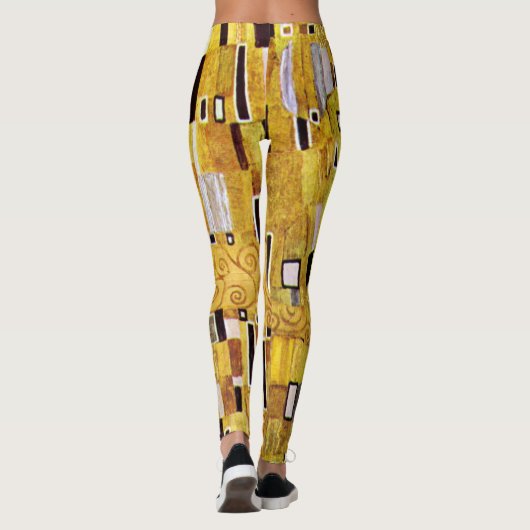 Het Kiss-patroon van Gustav Klimt, Art Nouveau Leggings (Achterkant)