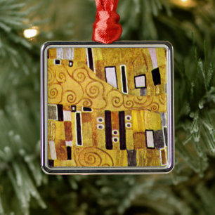 Het Kiss-patroon van Gustav Klimt, Art Nouveau Metalen Ornament