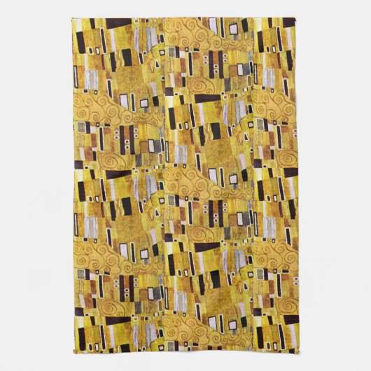 Het Kiss-patroon van Gustav Klimt, Art Nouveau Theedoek (Verticaal)