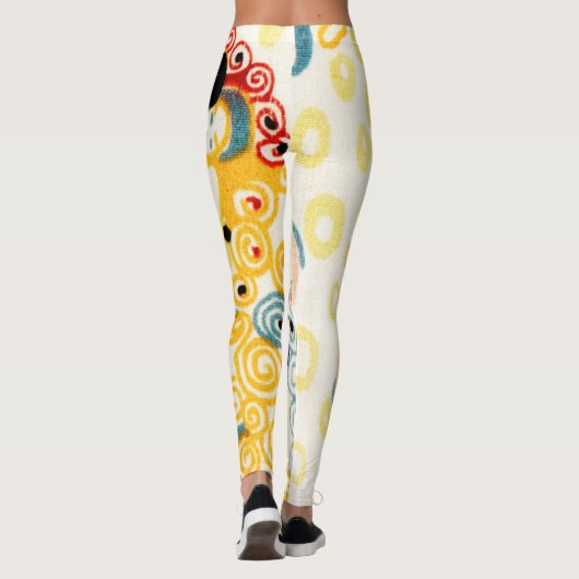 Het Kiss-textielpatroon van Gustav Klimt Leggings (Achterkant)