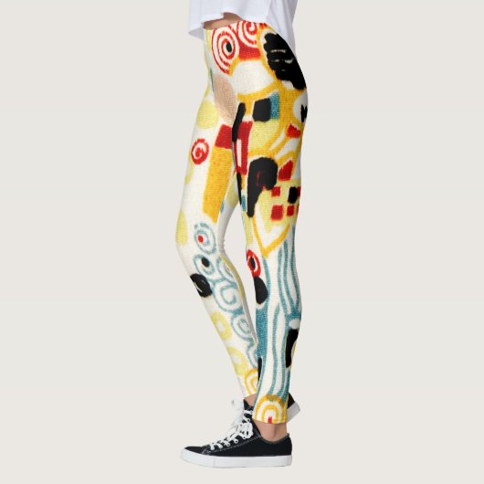 Het Kiss-textielpatroon van Gustav Klimt Leggings (Links)