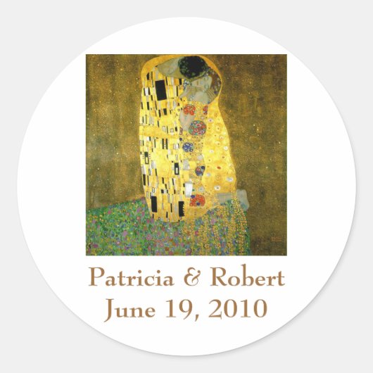 Het Kiss Wedding Thema Ronde Sticker (Voorkant)