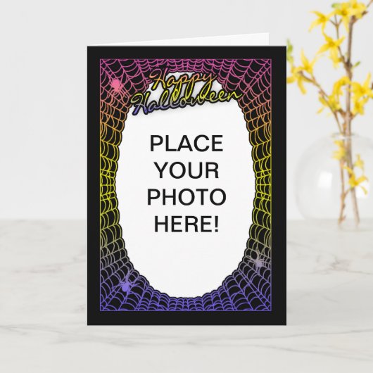 het klantgerichte Halloween spinneweb van de Kaart (Gele Bloem)