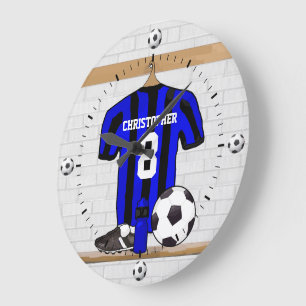 Het klantgerichte Overhemd van het Voetbal (blauw Grote Klok