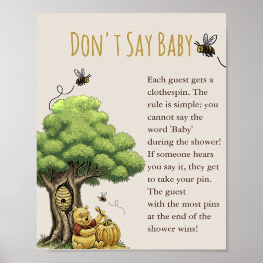 Het klassieke Beer "Don't Say Baby" Baby Poster (Voorkant)