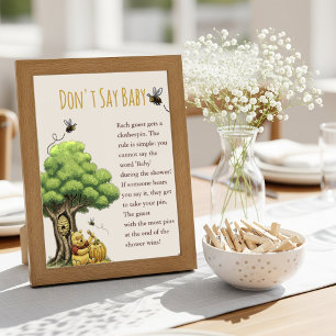 Het klassieke Beer "Don't Say Baby" Baby Poster