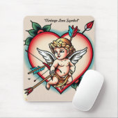 Het klassieke hart Tattoo van Cupido Muismat (Met muis)