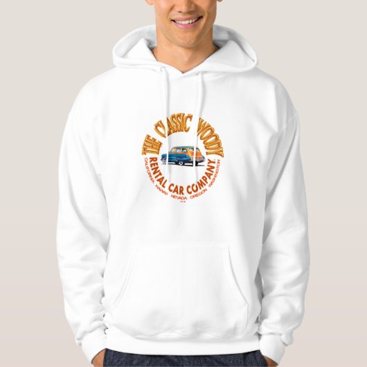 Het klassieke houtachtige autoverhuurbedrijf Logo  Hoodie (Voorkant)
