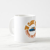 Het klassieke houtachtige autoverhuurbedrijf Logo Koffiemok (Voorkant links)