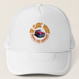 Het klassieke houtachtige autoverhuurbedrijf Logo  Trucker Pet