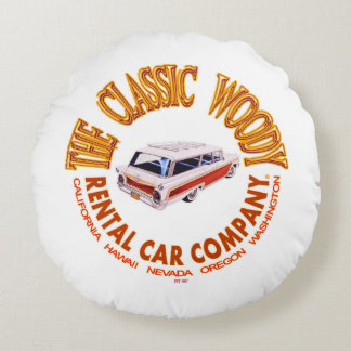Het klassieke houtachtige autoverhuurbedrijf rond kussen
