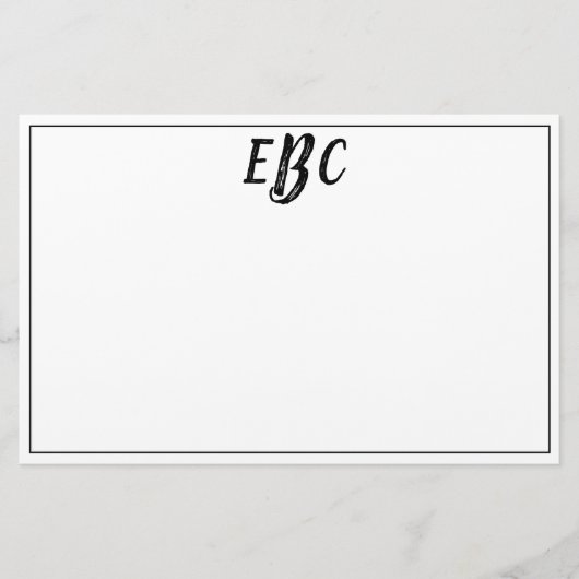 Het klassieke Moderne Zwart-witte Briefpapier van (Voorkant)