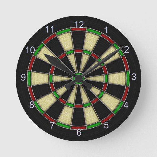 Het klassieke Ontwerp van het Dartboard, Pijltjes, Ronde Klok (Voorkant)