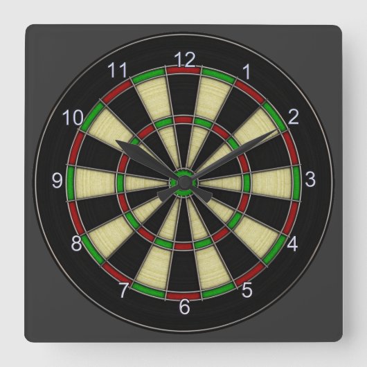 Het klassieke Ontwerp van het Dartboard, Pijltjes, Vierkante Klok (Voorkant)