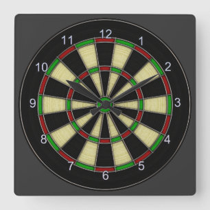 Het klassieke Ontwerp van het Dartboard, Pijltjes, Vierkante Klok