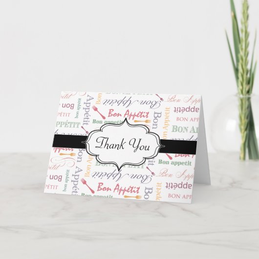 Het Klassieke Patroon van Appetit van Bon Bedankkaart (Voorkant)