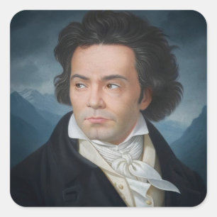 Het klassieke portret van Beethoven Vierkante Sticker