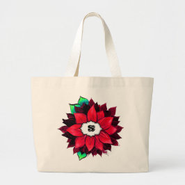Het KLASSIEKE RODE Ontwerp van POINSETTIA Grote Tote Bag