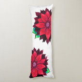 Het KLASSIEKE RODE Ontwerp van POINSETTIA Lichaamskussen (Achterkant (Verticaal))