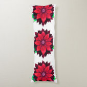 Het KLASSIEKE RODE Ontwerp van POINSETTIA Lichaamskussen (Voorkant Verticaal)