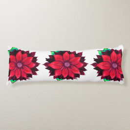 Het KLASSIEKE RODE Ontwerp van POINSETTIA Lichaamskussen